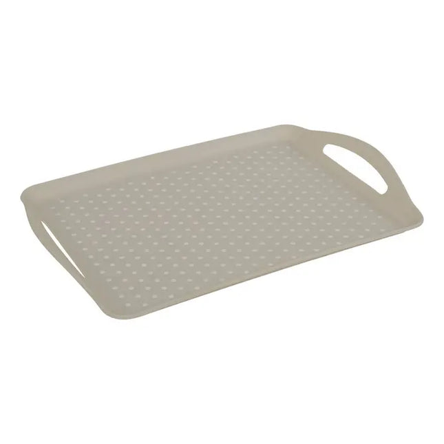 Bandeja "Poly" de polietileno de 45,5 x 31,5 cm, color beige, antideslizante - 190315