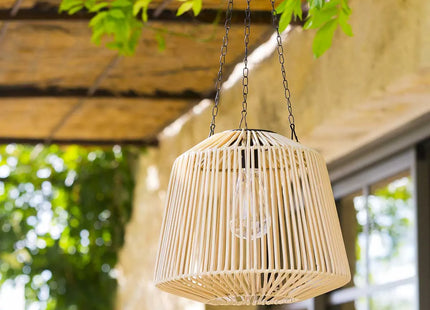 Lámpara suspendida solar "Jily"  beige D28cm - 190607