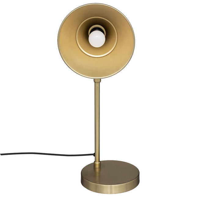 Velador de mesa "Bota" de metal dorado y madera de mango A45cm - 190648