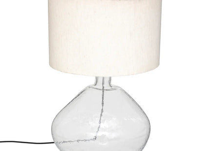 Velador "Melly" de vidrio y pantalla blanca A60cm - 190711