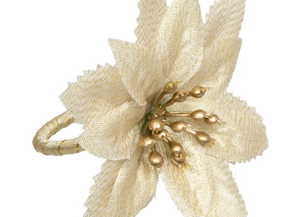 Porta servilleta "Poinsettia" dorado x2  - 191106