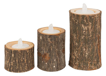 Candelero de madera x3 - 191122