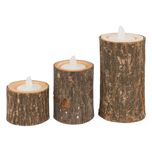 Candelero de madera x3 - 191122