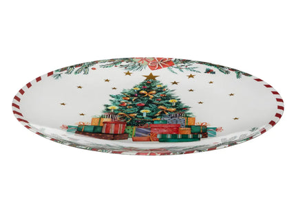 Plato de presentación estampado "Mercado de Navidad" D33cm - 191129