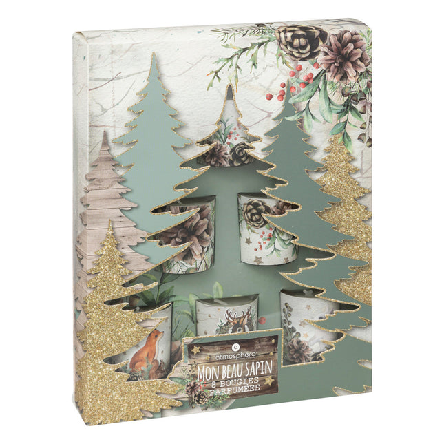Caja de 8 Velas perfumadas "decoración Abeto" - 191149