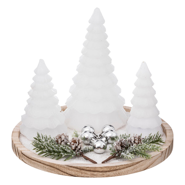 Bandeja decorativa Árboles iluminados con pilas LED A17cm - 191181