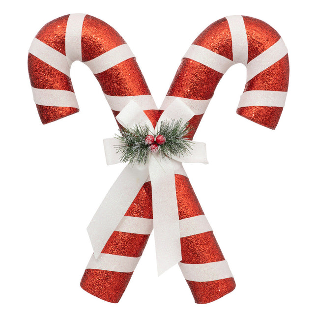 Bastón de caramelo doble Rojo y Blanco A45cm - 191342