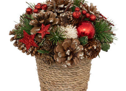 Arreglo de adornos navideños y pinos A19cm - 191355