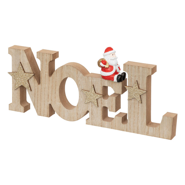 Palabra "Navidad" con Papá Noel en madera L30cm - 191438