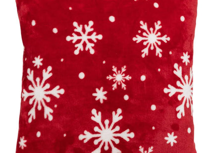 Almohada copo de nieve rojo 40x40cm - 191558