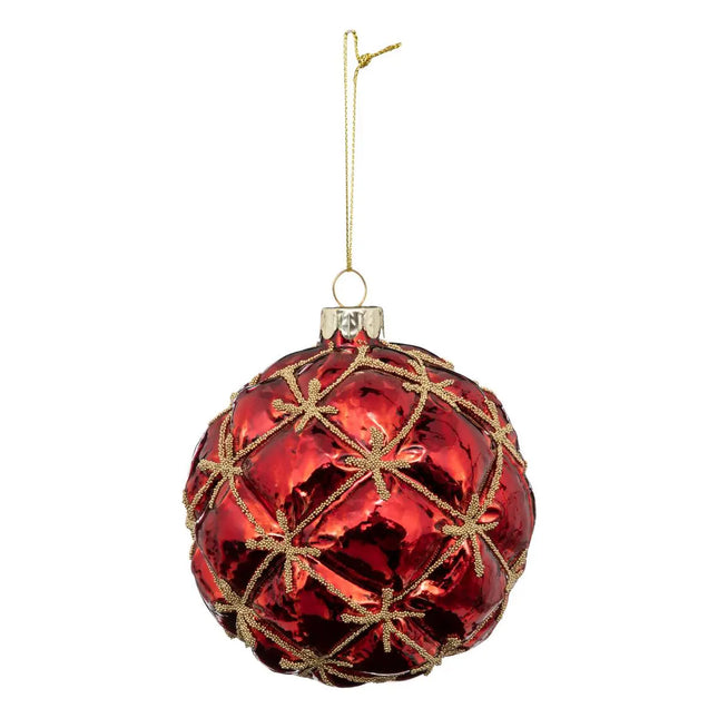 Bola navideña de cristal rojo de 10cm - 191760