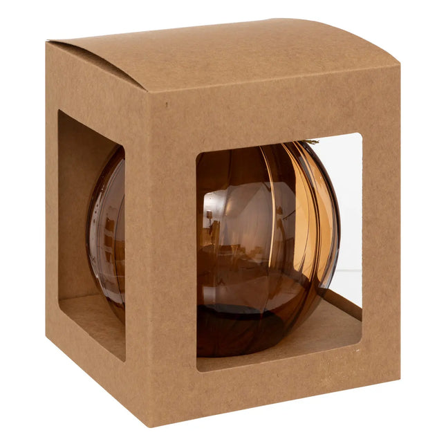 Bola navideña «Marron glacé» cristal marrón D14cm - 191774