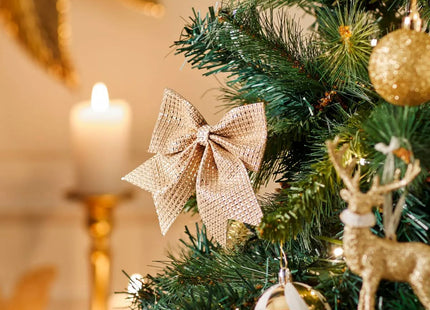 Lazo yute dorado x3 12x13cm - 191855