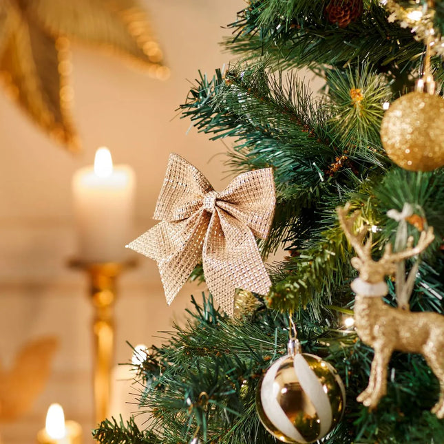 Lazo yute dorado x3 12x13cm - 191855