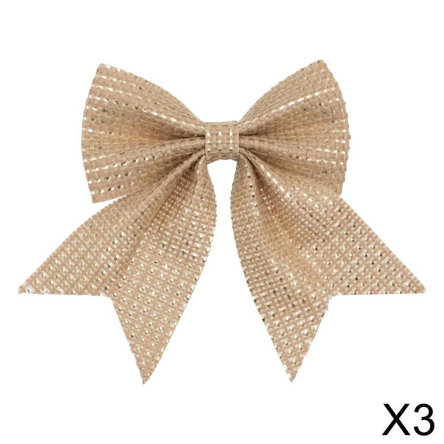 Lazo yute dorado x3 12x13cm - 191855