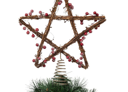 Adorno de abeto "Ferme aux sapins" acero/ratán A27cm - 191871