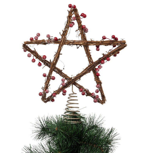 Adorno de abeto "Ferme aux sapins" acero/ratán A27cm - 191871