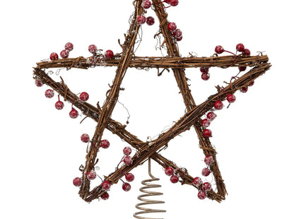 Adorno de abeto "Ferme aux sapins" acero/ratán A27cm - 191871