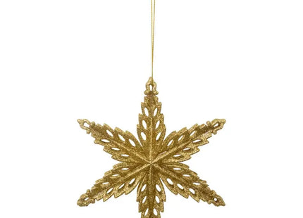 Deco navideña Estrella de plástico dorado, 14 cm - 192071