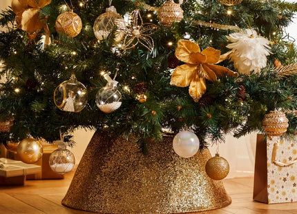 Pie árbol dorado purpurina D56cm - 192097