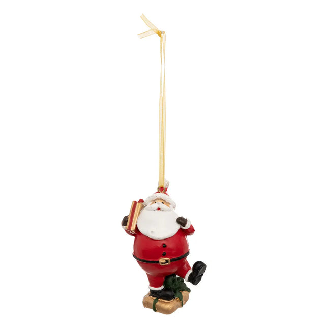 Deco navideña "Papá Noel" rojo con regalo A8cm - 192107