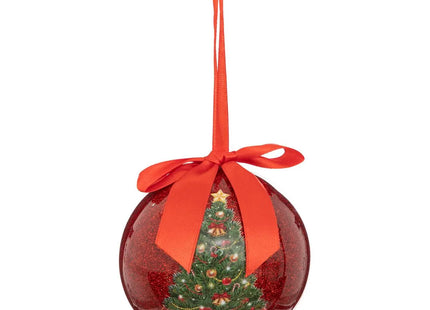 Bola navideña con purpurina roja de 7,5 cm - 192116