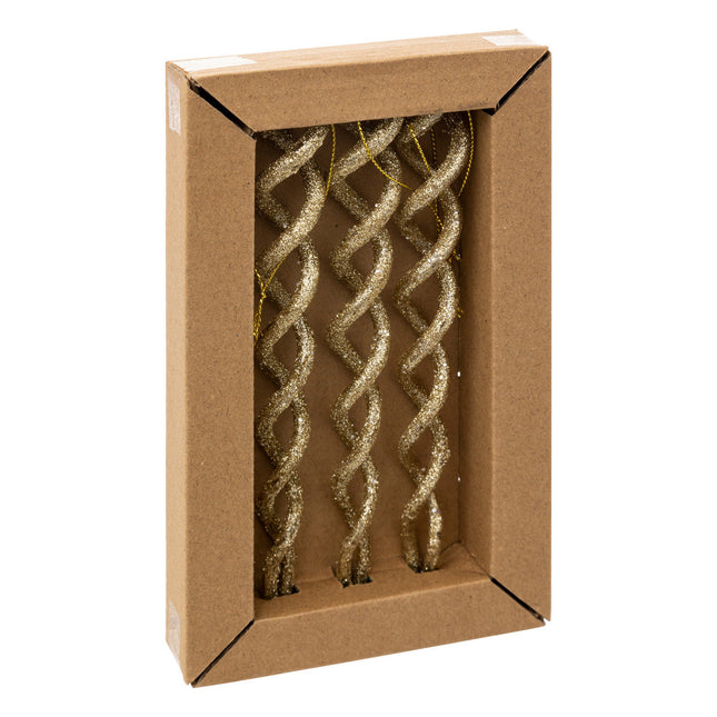 Juego de 3 cubitos de hielo dorados con purpurina A20cm - 192300