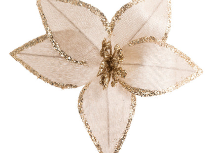 Flor de Pascua color beige brillante A17cm - 192351