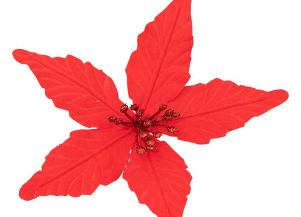 Deco navideña flor de Pascua roja de 20 cm - 192438