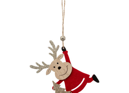 Deco navideña "Reno" con árbol de fieltro A16cm - 192473
