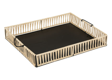 Bandeja "Cosy" de mimbre y metal PM - 192966