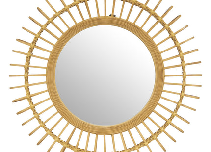 Espejo de pared de bambú "Danica" D70cm - 193141