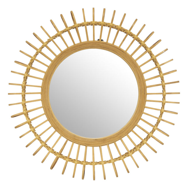 Espejo de pared de bambú "Danica" D70cm - 193141