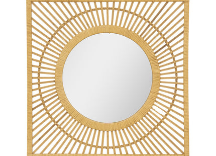 Espejo de pared de bambú "Edvin" 66x66cm - 193142