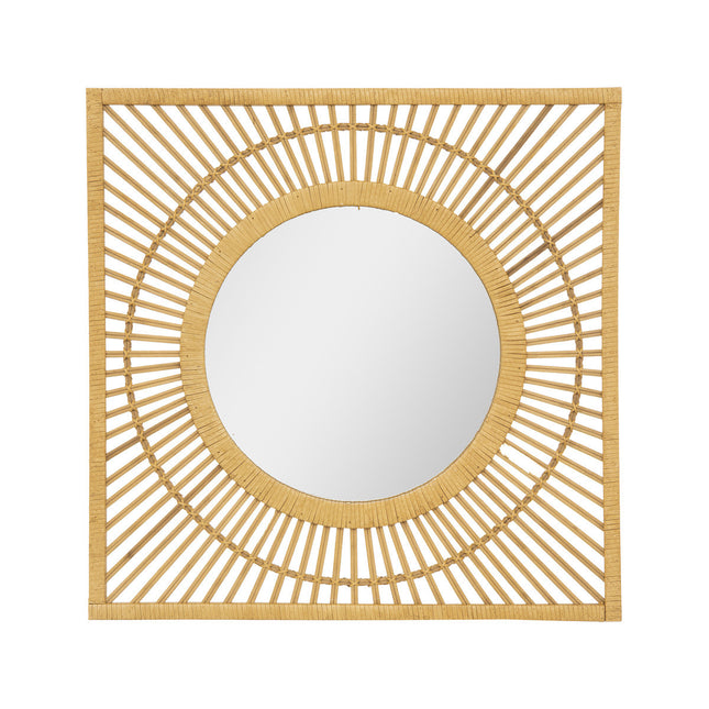 Espejo de pared de bambú "Edvin" 66x66cm - 193142