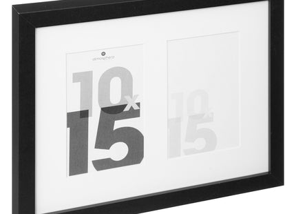 Porta retrato "Eva" 3 fotos en madera negra 32x25cm - 193155