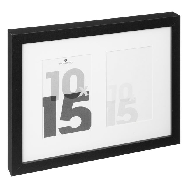 Porta retrato "Eva" 3 fotos en madera negra 32x25cm - 193155