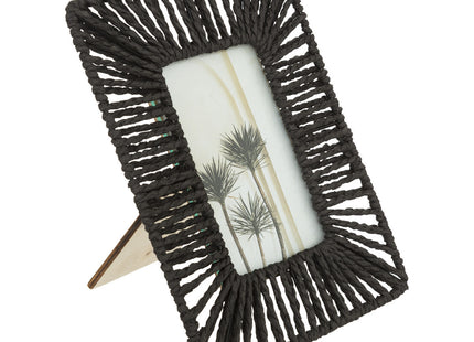 Porta retrato "Isabel" en cuerda negra 10x15cm - 193169