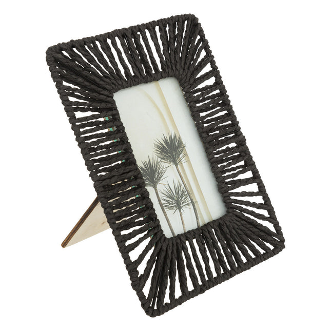 Porta retrato "Isabel" en cuerda negra 10x15cm - 193169