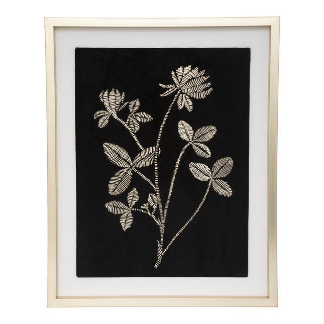 Cuadro "Esther" de terciopelo negro y dorado 40x50cm - 193217