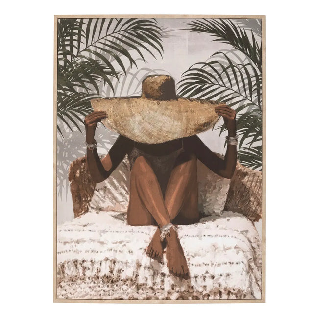 Cuadro enmarcado en madera "Eliane" 58x78cm - 193235