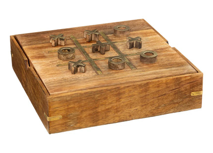Caja multijuegos "Ines" de madera de mango 23x23cm - 193264
