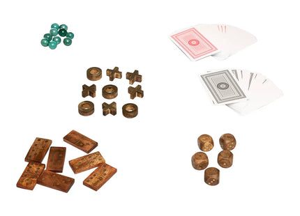 Caja multijuegos "Ines" de madera de mango 23x23cm - 193264