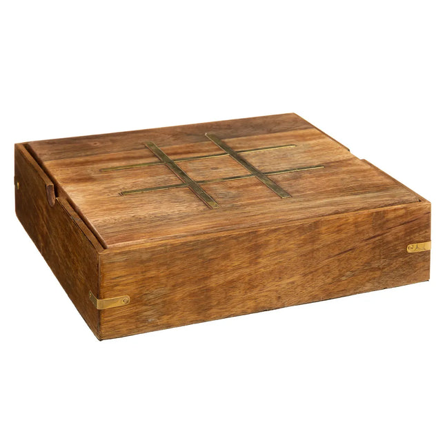 Caja multijuegos "Ines" de madera de mango 23x23cm - 193264