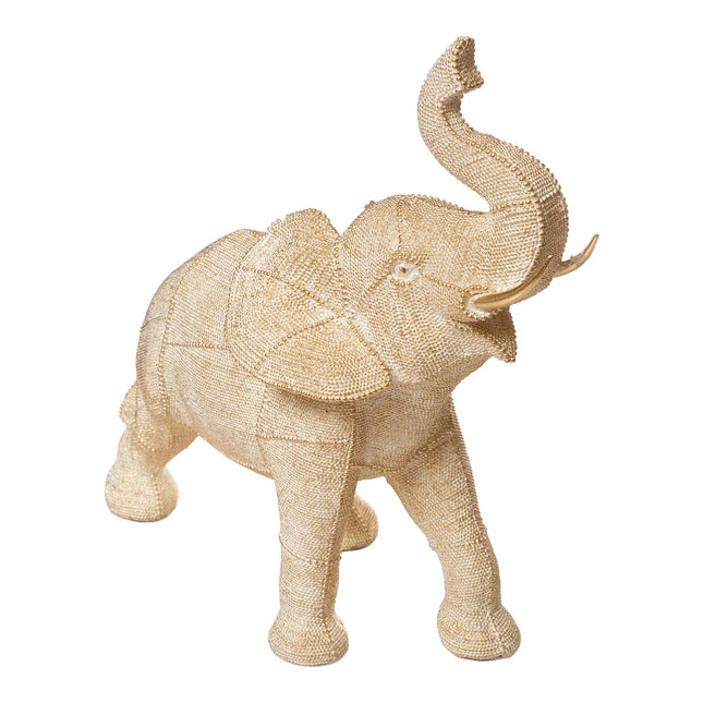 Estatuilla "Elefante" en resina dorado A37,5cm - 193294