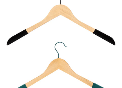 Juego de 2 perchas de madera con revestimiento de terciopelo - 193473