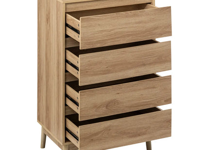 Cómoda de 4 cajones efecto roble natural “Abana” - 193545