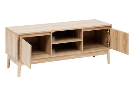 Mueble de TV con 2 armarios en efecto roble natural "Abana" - 193546