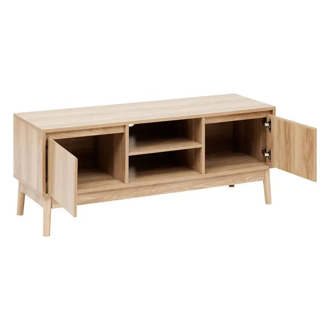 Mueble de TV con 2 armarios en efecto roble natural "Abana" - 193546