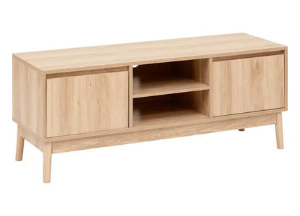 Mueble de TV con 2 armarios en efecto roble natural "Abana" - 193546